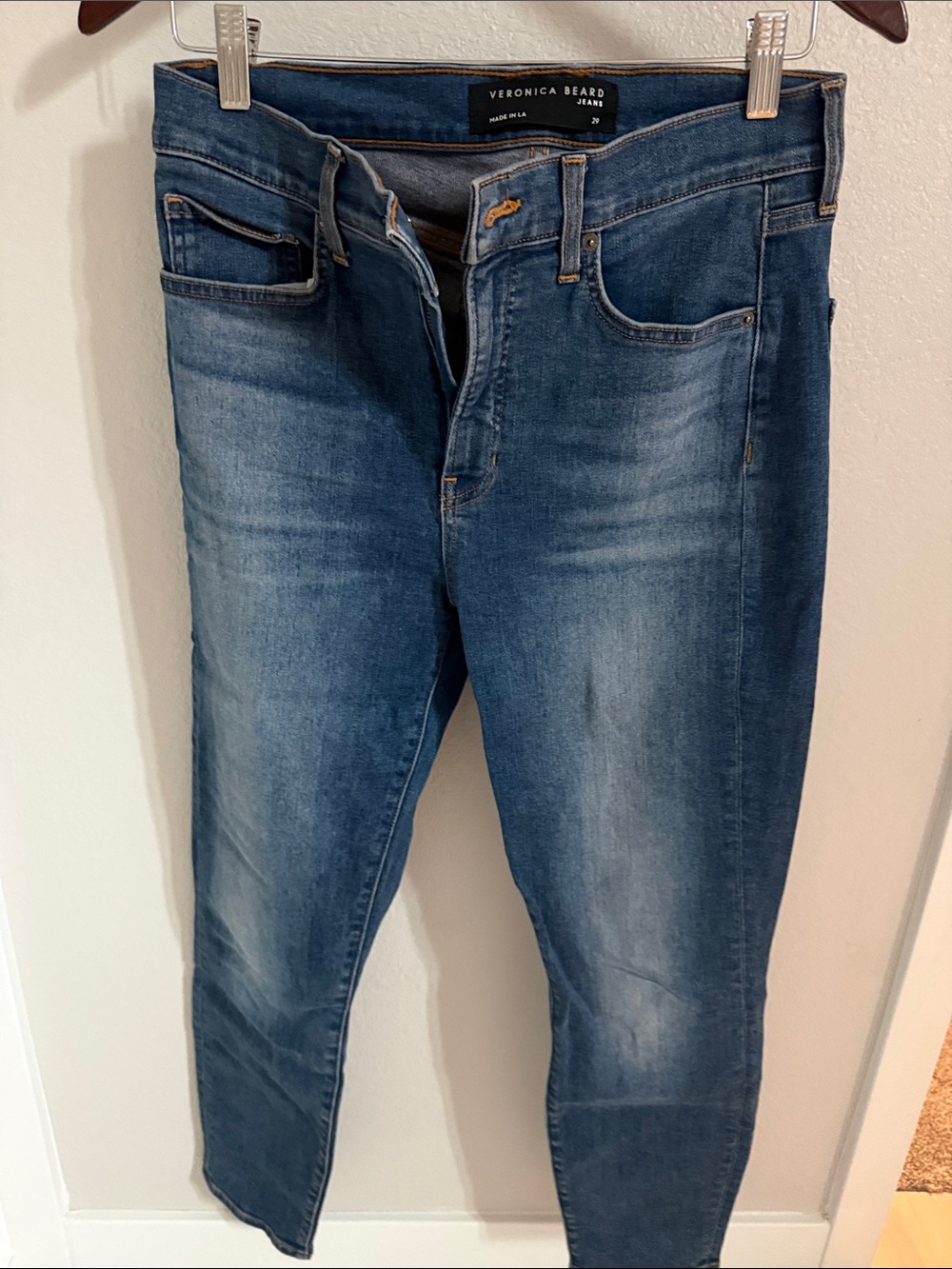 Veronica Beard Washed Blue Skinny Jeans